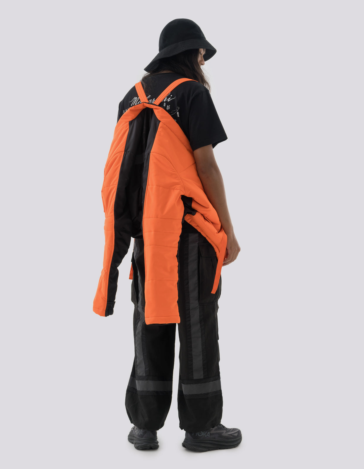 4560 Hi-vis Padded Utility Kimono Black/Neon Orange