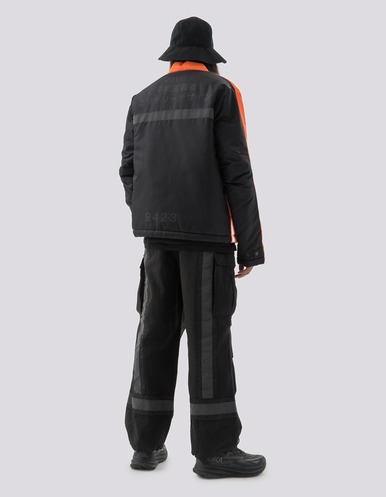 4560 Hi-vis Padded Utility Kimono Black/Neon Orange