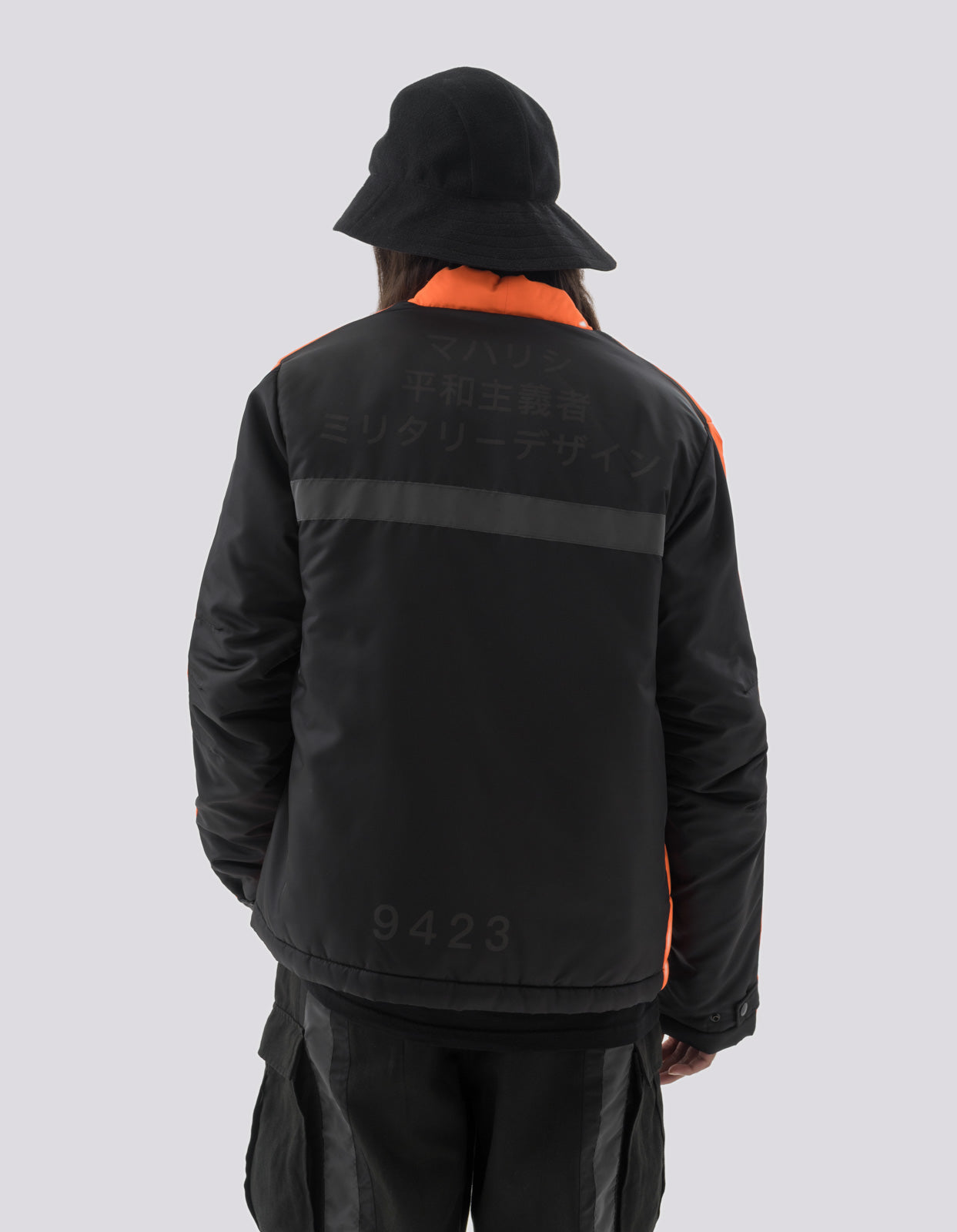 4560 Hi-vis Padded Utility Kimono Black/Neon Orange