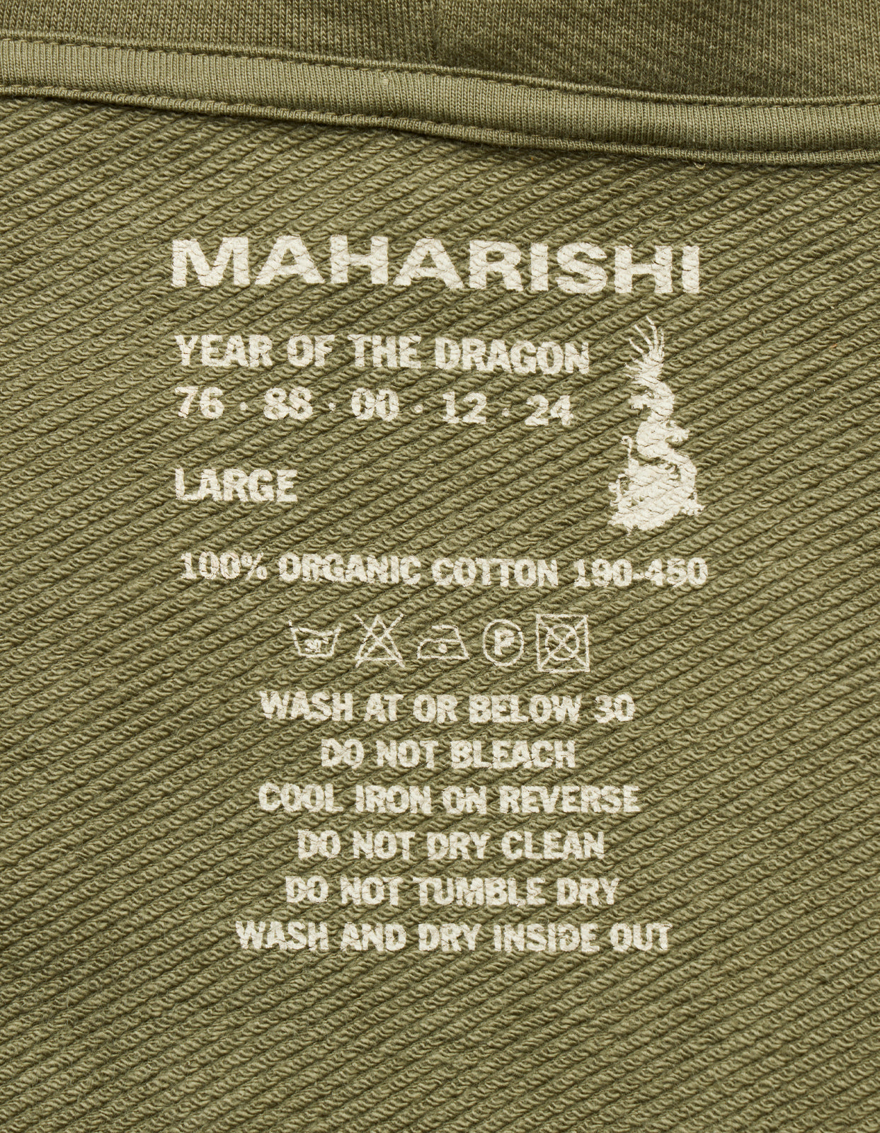 5075 Dragon Bamboo Hooded Sweat Olive OG-107F